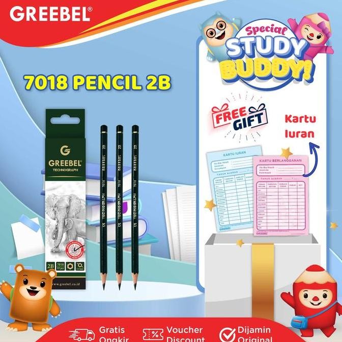 

Terbaru GREEBEL Pensil Pencil Kayu 2B (7018 12PCS/SET) / Pensil Tulis Ujian Sekolah Pensil Gambar