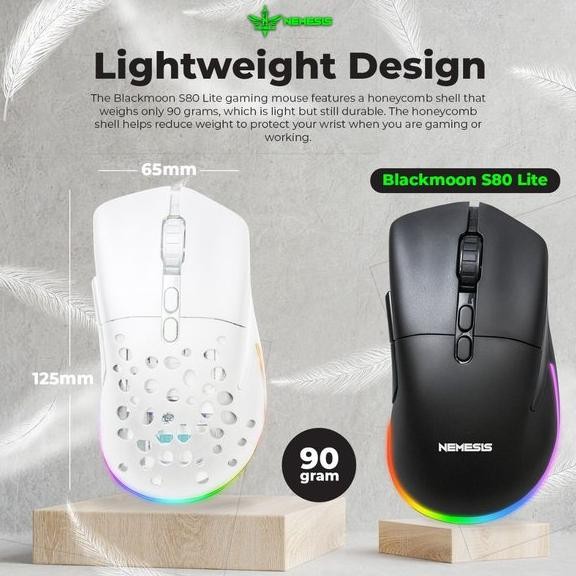 Mouse Gaming Wireless NYK Nemesis S80 Lite Blackmoon