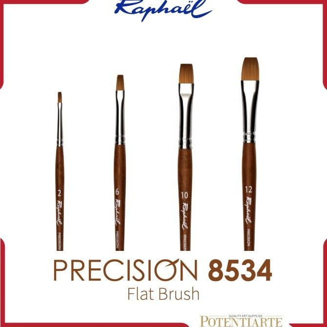 

NEW Kuas Lukis Raphael 8534 Flat Precision Synthetic Brush Short Handle