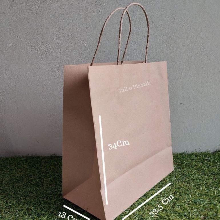 

Eqw-68 @25Pcs Shopping Bag 33,5X18X34 Cm / Tas Brownies / Paper Bag / Goodie Bag Alt Murah