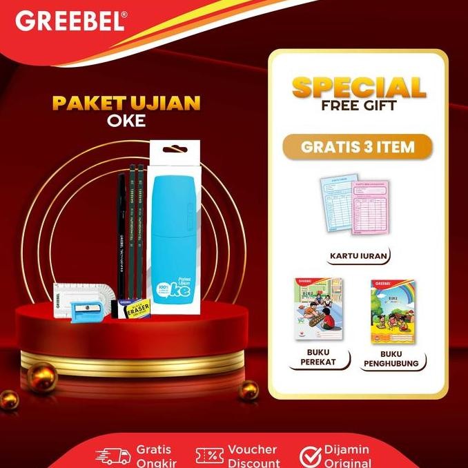 

Terbaru GREEBEL Paket Ujian Super OKE / Stationary/Stationery Set ATK/pensil 2 pcs pen penghapus serutan penggaris