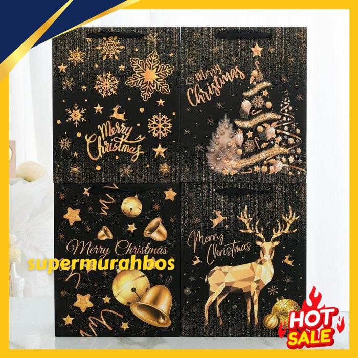 

PAOPAO PAPERBAG THE EMAS BLACK & GOLD RED NATAL CHRISTMAS TAS HAMPERS PREMIUM ONGKIR NOL !!