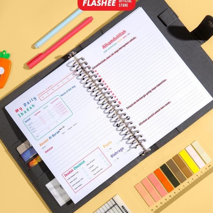 

Tersedia Flashee Paket Binder Polos Untuk Catatan Kegiatan Ibadah Daily Ibadah Paper A5 20 Ring B5 26 Ring Stationery (Binder,Daily Ibadah,Kantong Zip,Pulpen,Stiker)