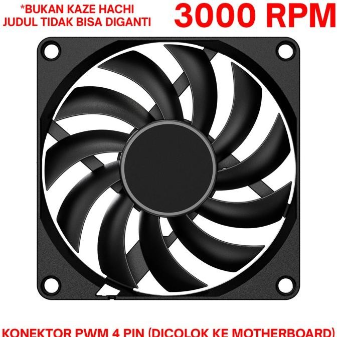 Scythe Kaze Hachi 80 Mm 8 Cm Fan Slim Pwm 3000 Rpm Case Cpu Non Rgb