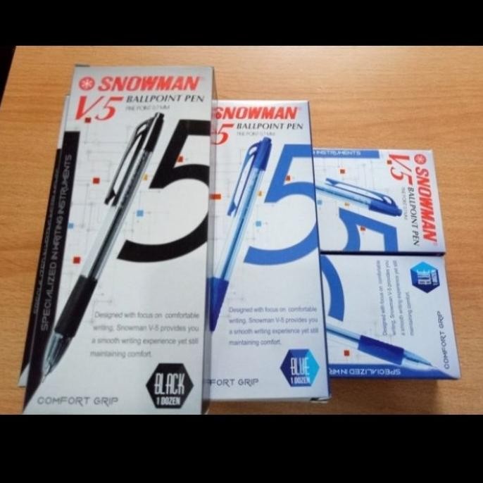 

Tersedia Pulpen V5 /Ballpoint Snowman V5 O,7 Mm Isi 12 Pcs