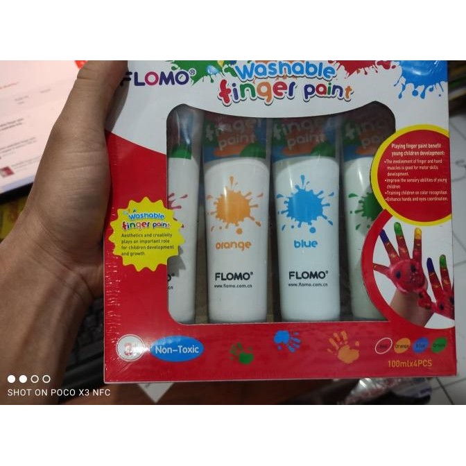 

BEBAS ONGKIR - Flomo washable finger paint isi 4 warna