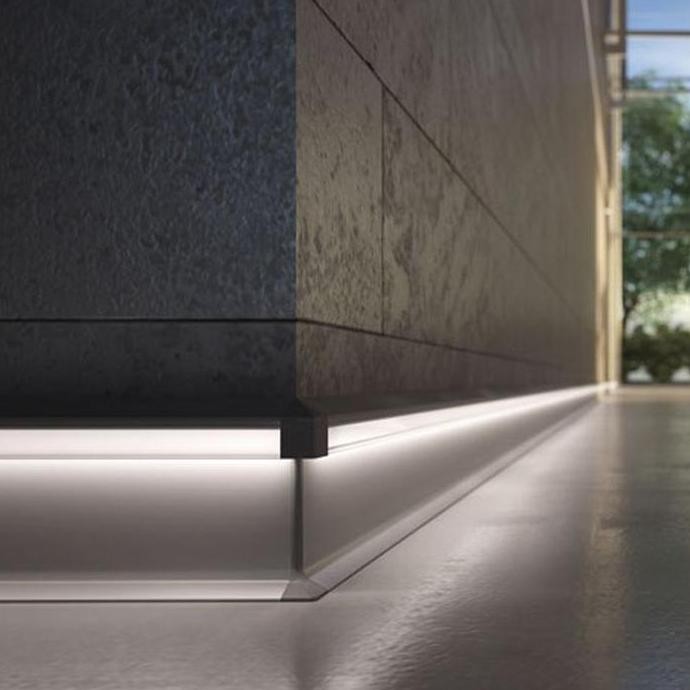 Panelucs plint lantai aluminium | floor skirting LED | skirting lantai HL P1380