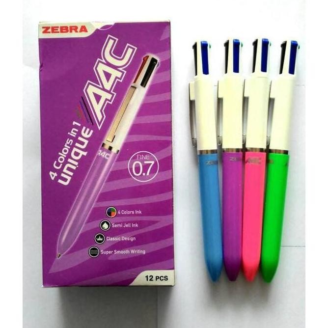 

Tersedia (Pack) Pulpen Warna Warni Multi Color - Zebra A4C 4 Warna