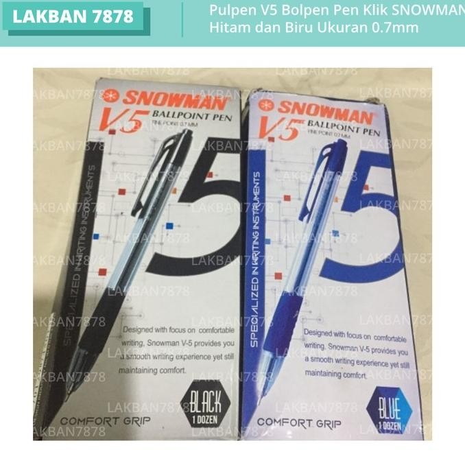 

Tersedia 12Pcs Pulpen V5 Bolpen Pen Klik Snowman (Hitam Biru) 0.7Mm