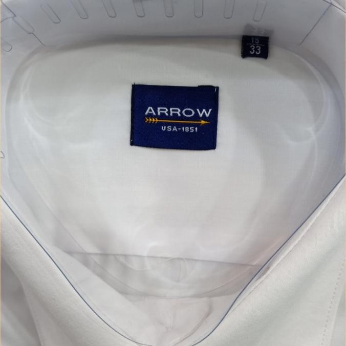 Promo Arrow Kemeja Putih Pria Kerja Kantor Formal Lengan Pendek 100% Original Arrow