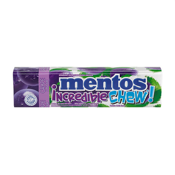 

MENTOS INCREDIBLE CHEW GRAPE 45 GR
