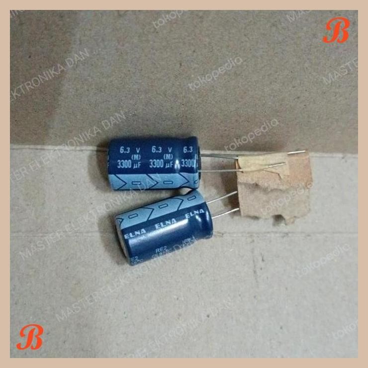 [MRD] 6654 KAPASITOR ELCO 3300UF 3300 UF 6.3V 6,3V 6.3 6,3 VOLT ELNA JEPANG