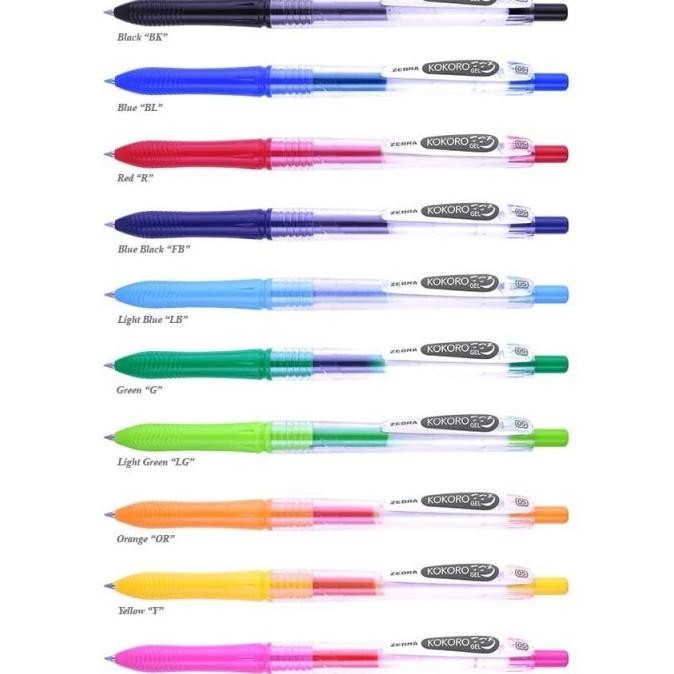 

Tersedia Pulpen Gel Zebra Kokoro 1Lusin - Gel Pen Kokoro Set 0.5Mm