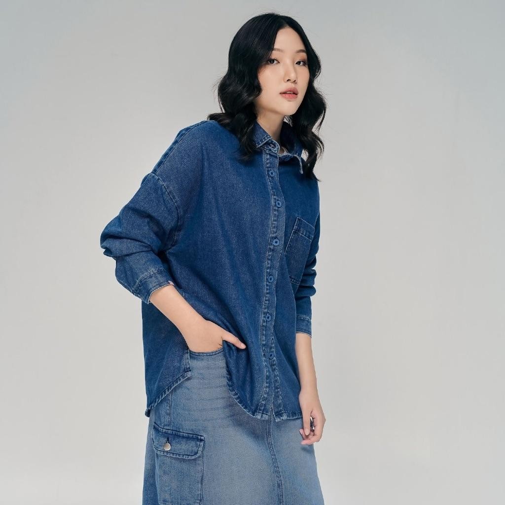 Merche Pakaian Wanita Denim Dennise Longsleeve