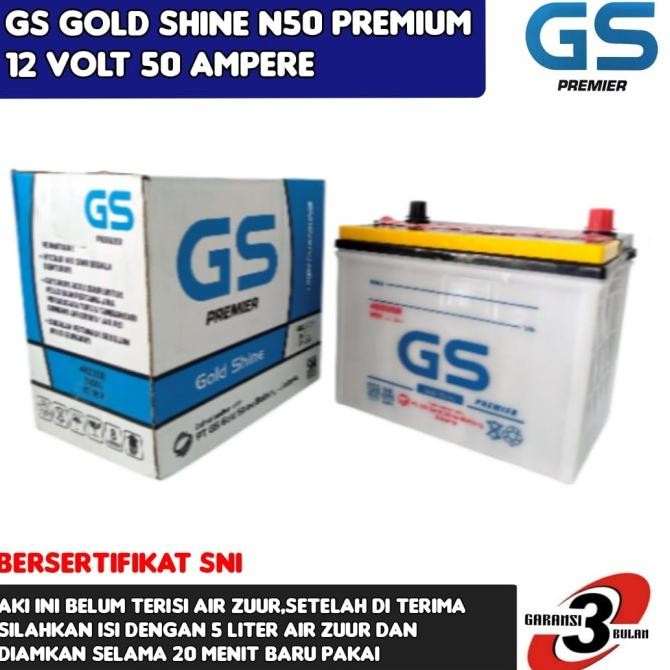 Ready Stock Aki Mobil Kijang Diesel /Grand/Isuzu Elp/Hino Gs Goldshine N50 Premium 50 Ampere