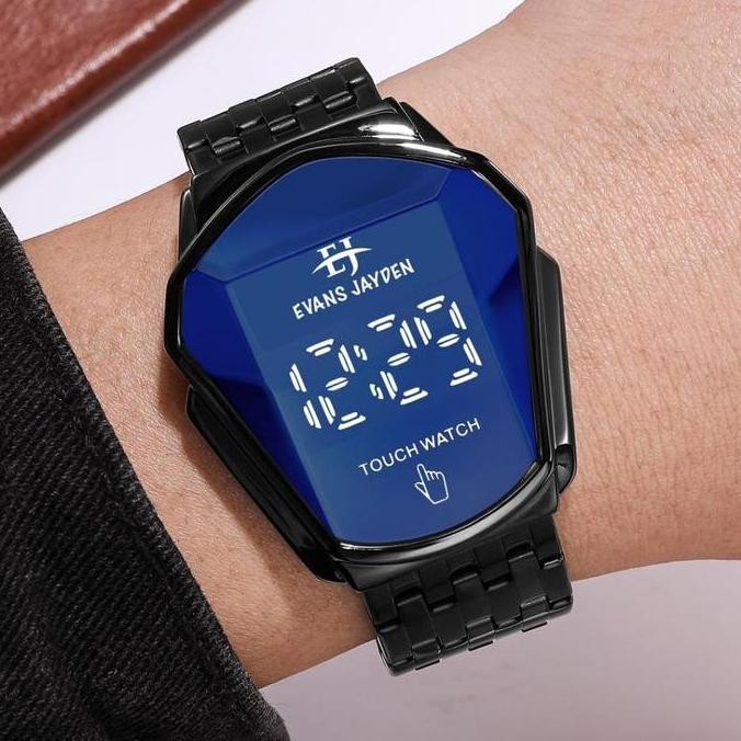 Evans Jayden Jam Tangan Wanita Pria 9953 Rantai Stainless Steel Digital Tou Screen Kaca Sapphire Wat