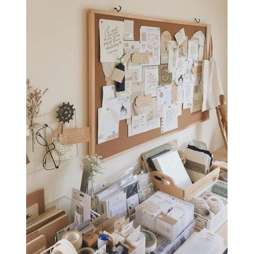 

(TERMURAH) MDF Board 40x60 Mading kamar aesthetic 40x60 dekorasi meja belajar cork board Kayu