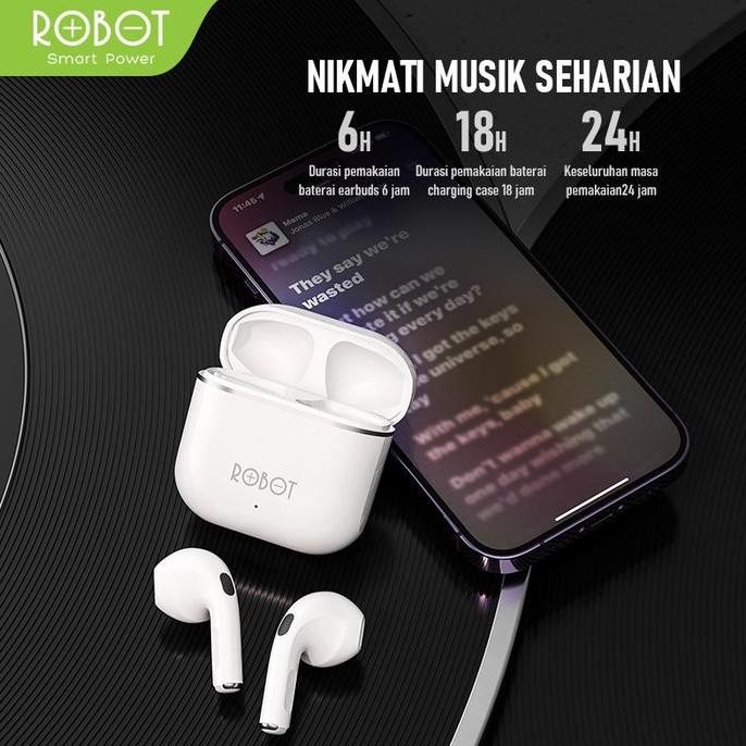 Paket Bundling Robot TWS Wireless Earphone Airbuds New T50S dan case T50S Original BT 5.3 True Wirel