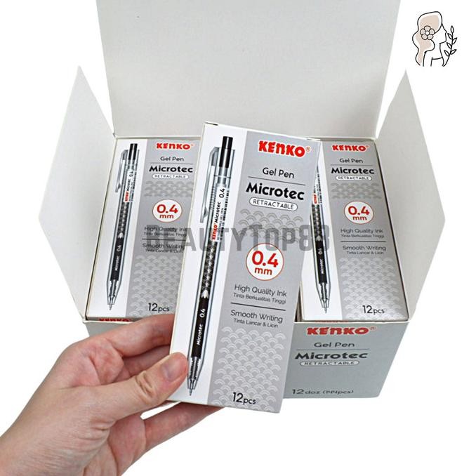 

Tersedia Pulpen Kenko Microtec 0.28 Mm & 0.4 Mm - Ballpoint Bolpen Gel Hitam [12 Pcs]