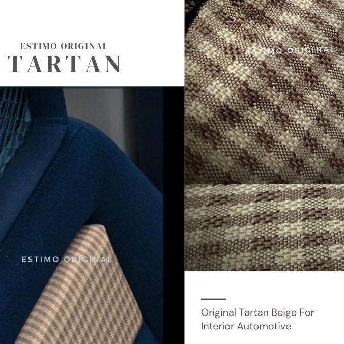Jual Kain Jok Mobil Tartan Coklat Beige Tebal doff