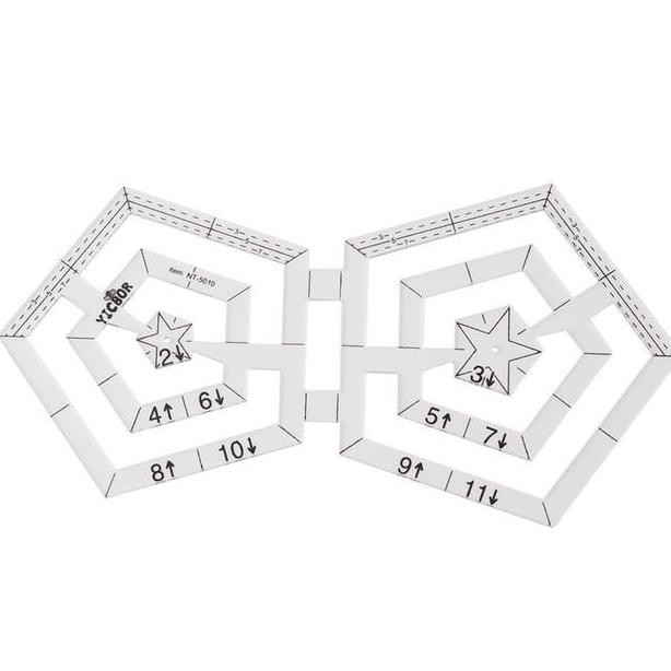 

siap kirim quilting ruler / penggaris patchwork -model persegi 5/pentagon-nt-5010