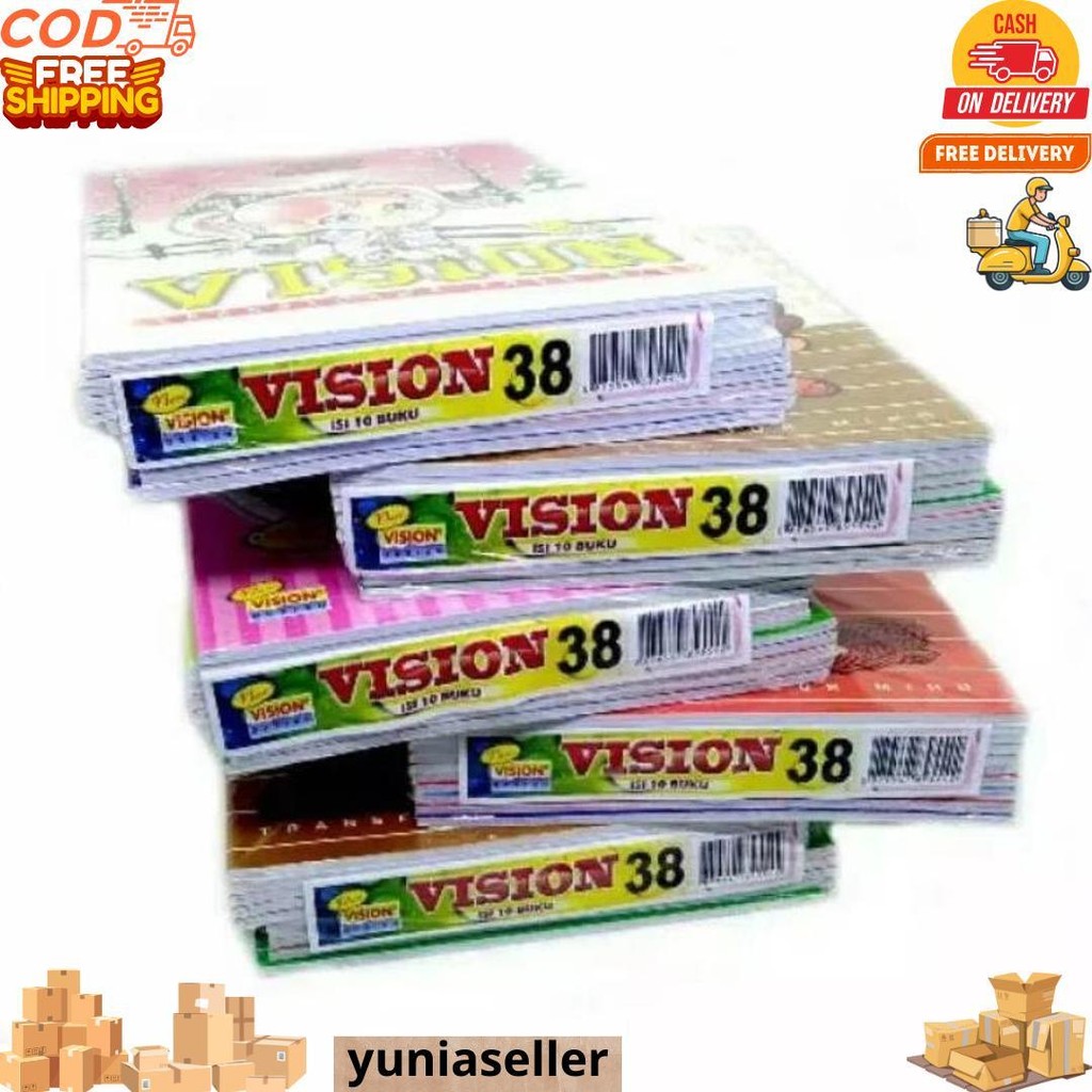 

[ Pak ] Buku Tulis Vision Isi 38 Lembar Grosir (Isi 10 Buku) D Promo Puncak