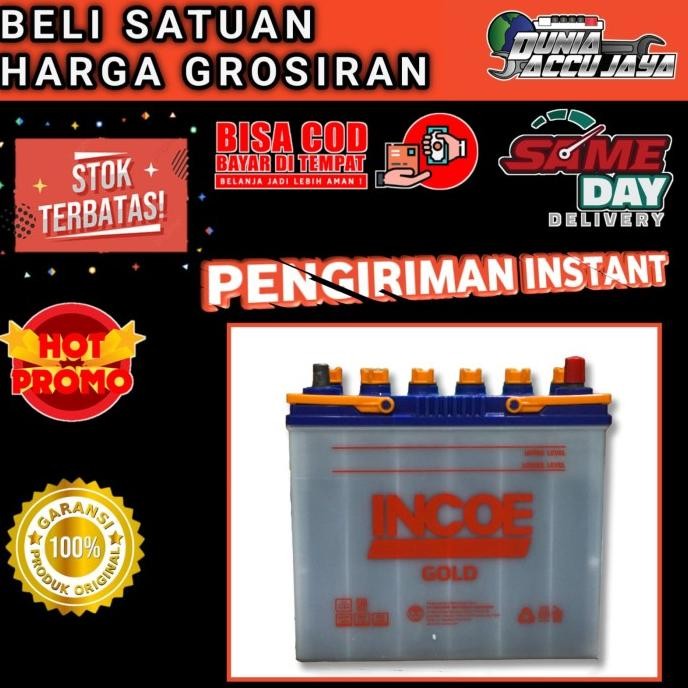 Ready Stock Aki Mobil ( Bergaransi ) Incoe Gold Ori Astra Ns60 46B24R 45Ah  Avanza Veloz Hilux Rush 