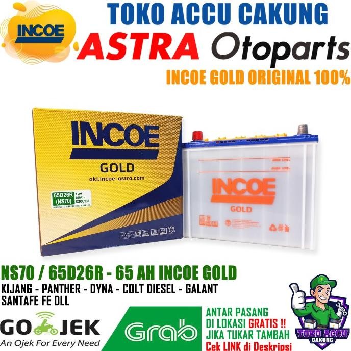 Ready Stock Ns 70 Incoe Gold Astra Original 65 Ah Aki Mobil Kijang Panther Terano Dyna Fuso Galant