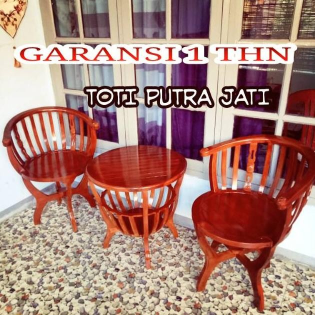 Kursi teras jati 2 kursi 1 meja