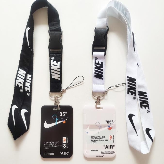 

READY ID Card Holder Name Tag Lanyard / Kalung Kartu Black White Nike AJ NEW