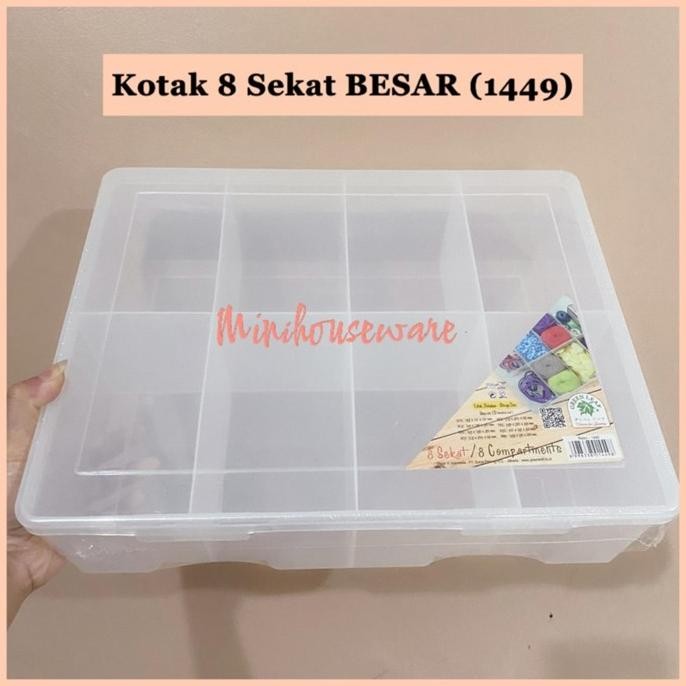 GREENLEAF 1449 REIKO KOTAK PERKAKAS STORAGE BOX 8 SEKAT GREEN LEAF