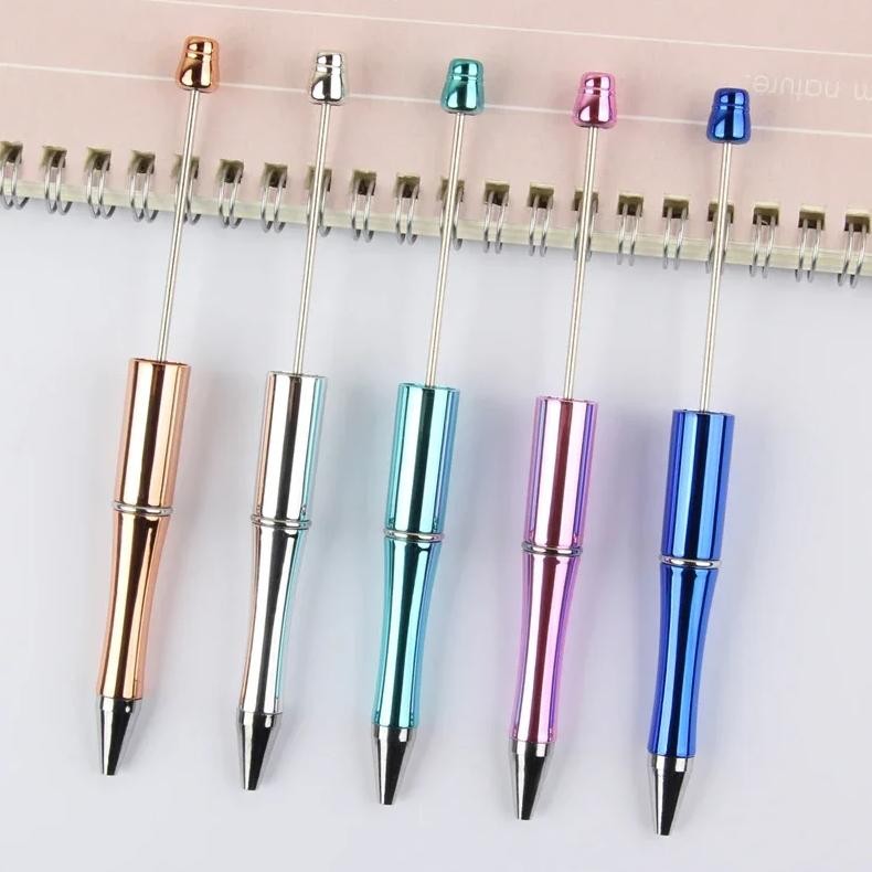 

50Pcs The Latest Color Beaded Pen Beadable Ballpoint Pen Kid Gift Japanese Stationery Pens For Writing School Office Supply