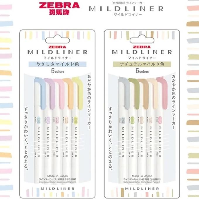 

Baru Zebra Mildliner Gentle Natural Mild Colors Double Sided Highlighter