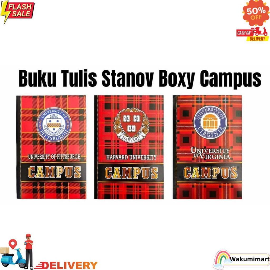 

Buku Tulis Boxy 50 Lembar Stanov (10Pc) Campus / Kraft / Monster D Cod
