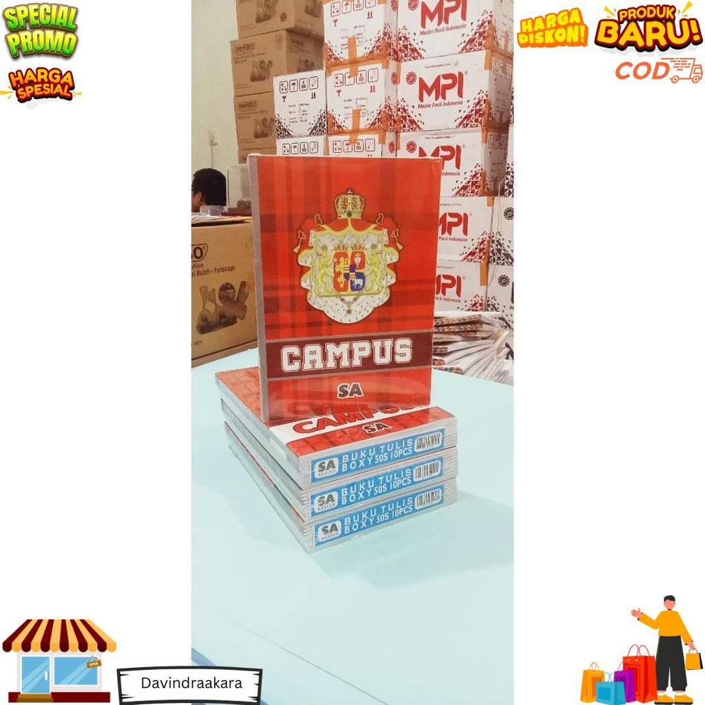 

Buku Tulis Panjang Campus 50 Lembar Boxy Sampul Tebal | 1 Pack = 10 Buku D Best Seller