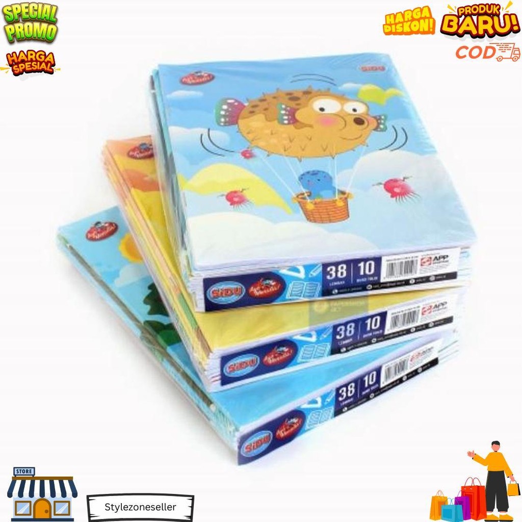 

Buku Tulis Sidu 38 Lembar / Buku Tulis Sekolah ( 1 Pack Isi 10Pcs ) D Gratis Ongkir