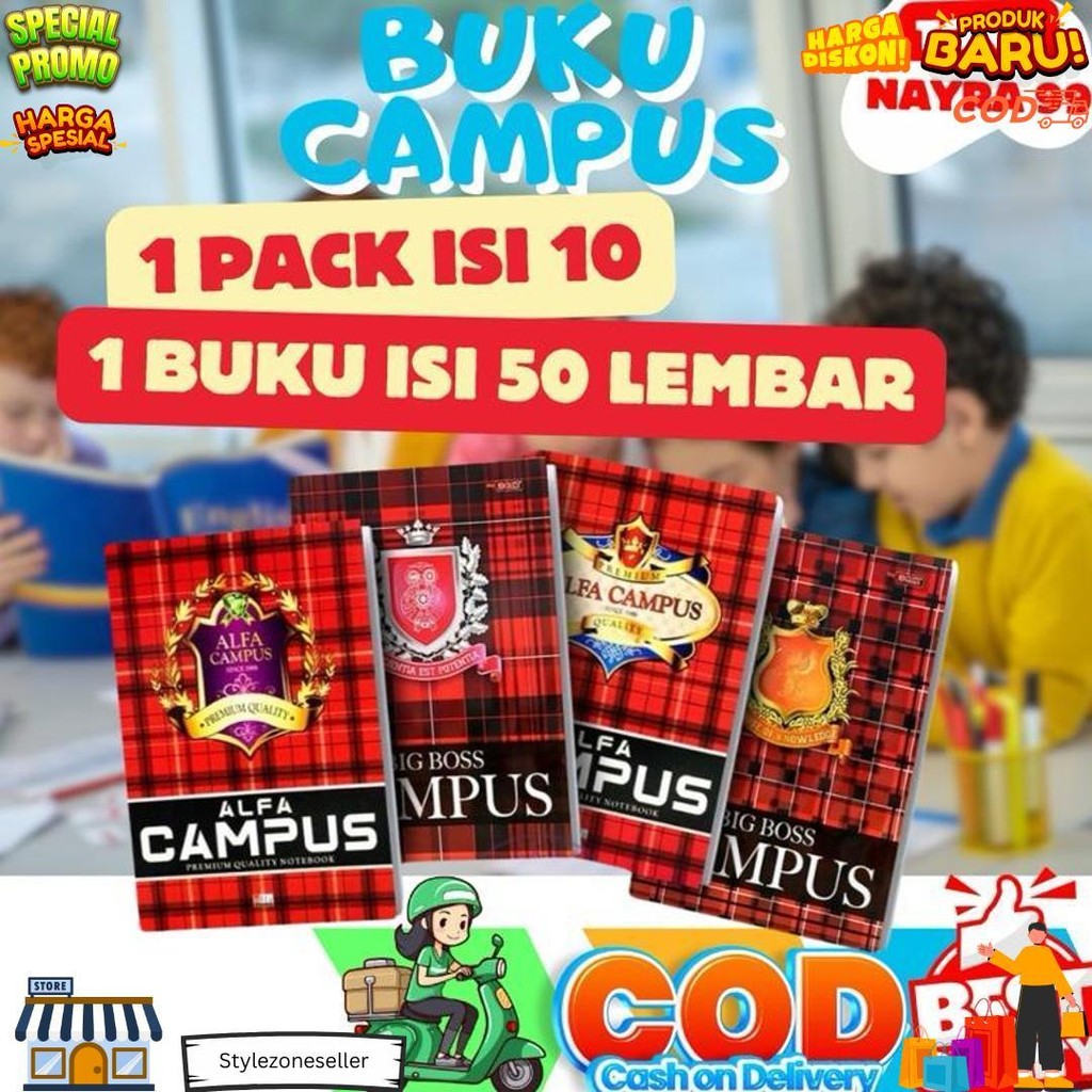 

Buku Tulis Campus Besar Isi 50 Lembar 1 Pak Isi 10Buku 1Buku Premium Quality D Promo 4.4
