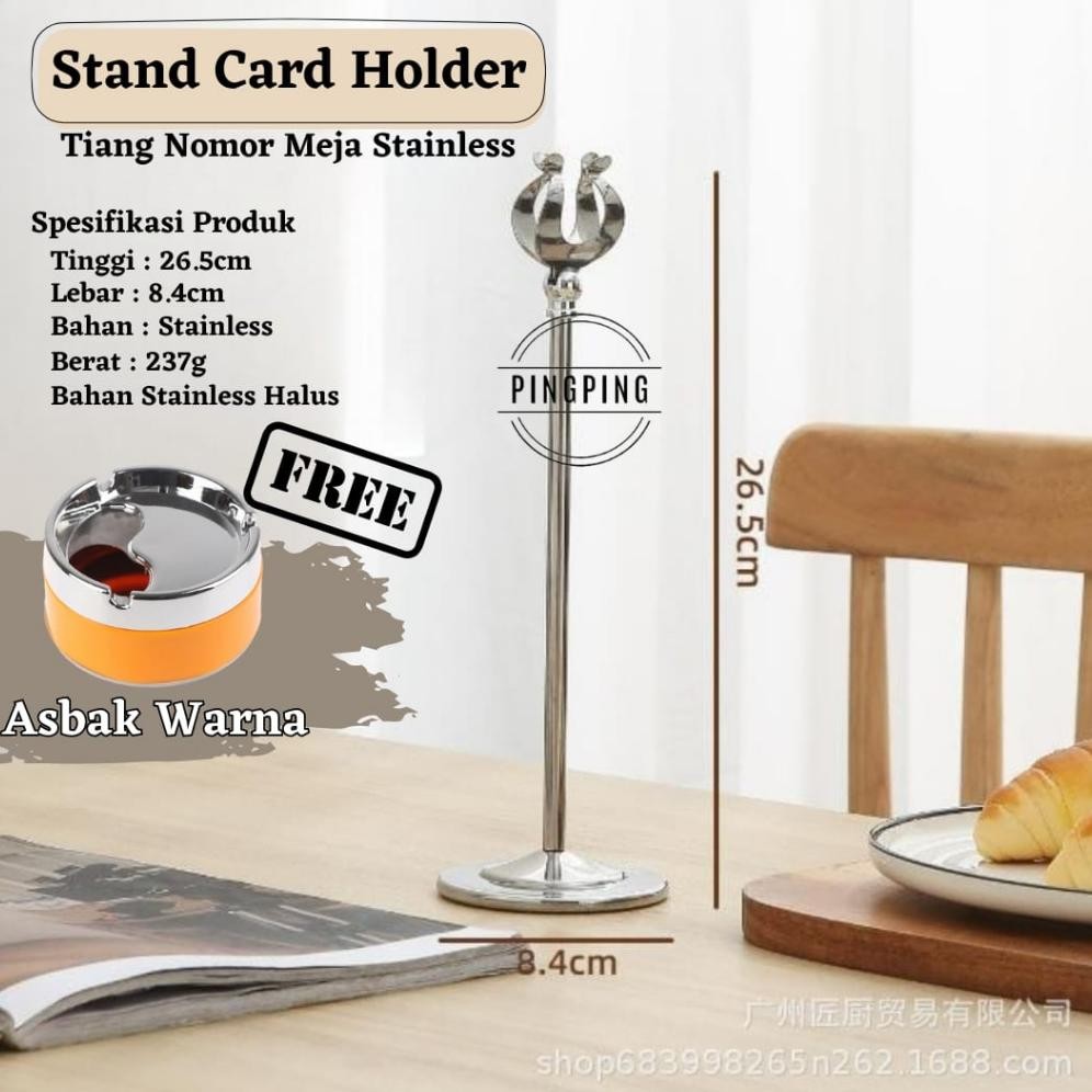 

EVY-510 ad-532 Stand Card Holder Stainless Steel / Tiang Nomer Meja Sale Termurah