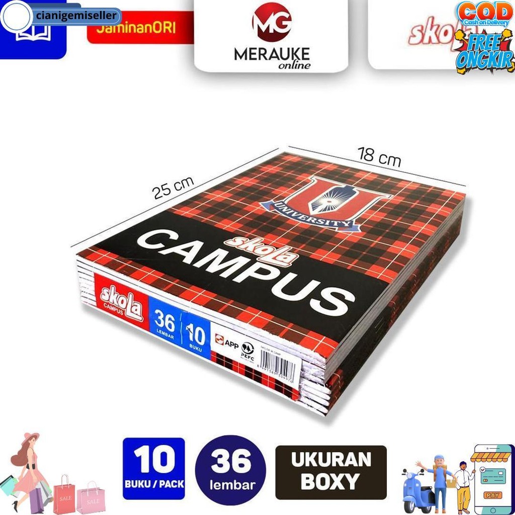 

Buku Tulis Campus Skola 36 Lembar (1 Pack Isi 10 Buku) D Cod