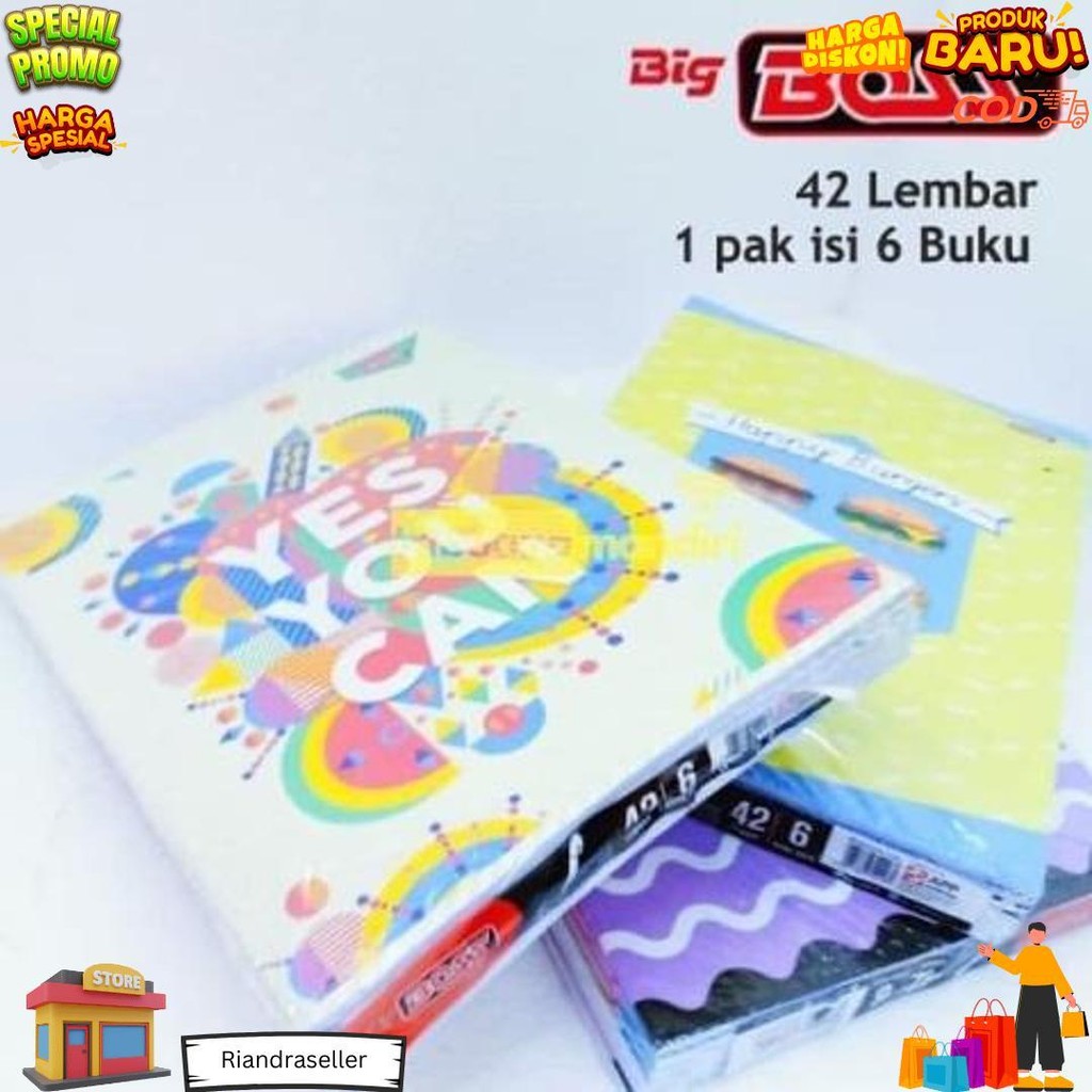 

Buku Tulis Big Boss 42 Lembar - 1 Pak / 6 Buku Tulis D Gratis Ongkir