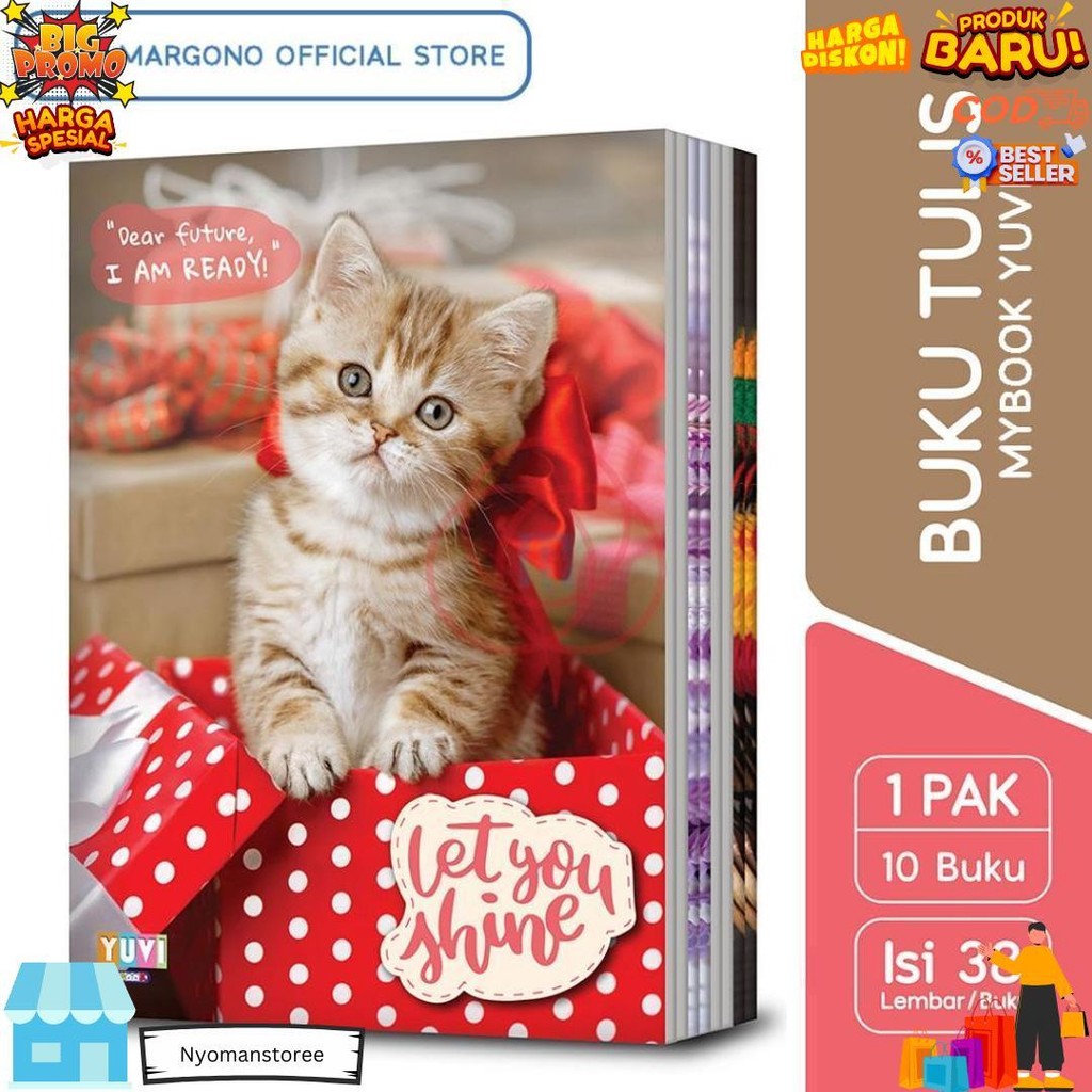 

My Book Yuvi Buku Tulis Cat Foto Kucing 38 Lembar - 10 Buku D Termurah