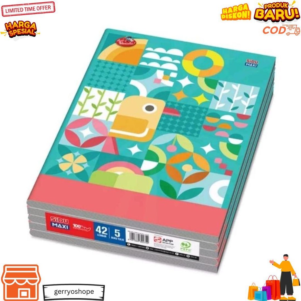 

Buku Tulis Boxy Sidu Maxi ( 1 Pack / 5 Buku) D Promo 4.4