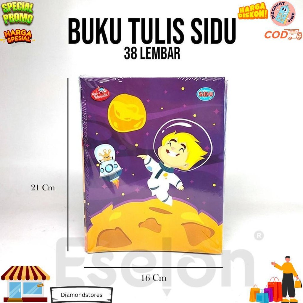 

10Pcs Buku Tulis Sidu Garis 38Lembar / 1Pack Buku Tulis Sidu 38Lembar / Buku Tulis Sidu D Cod