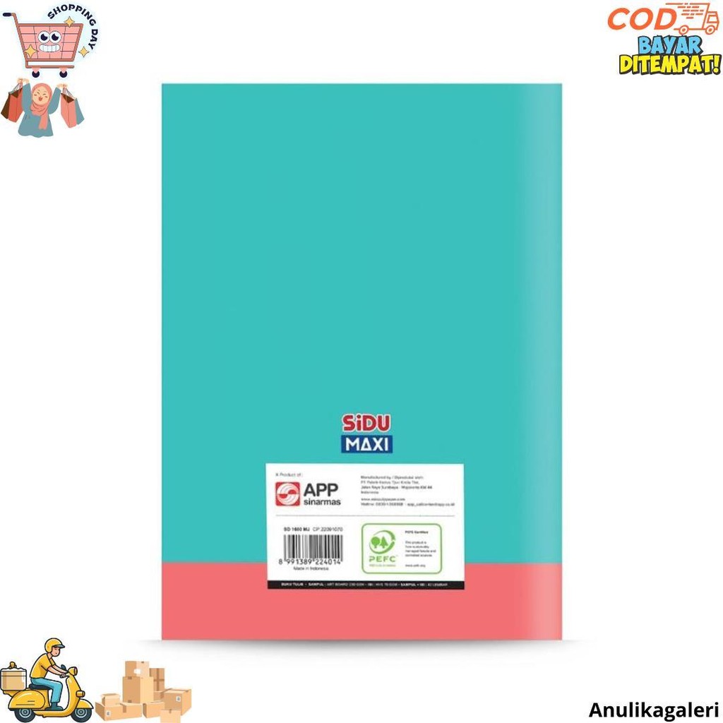 

5Pcs Buku Tulis Sidu Maxi 42 Lembar D Cod