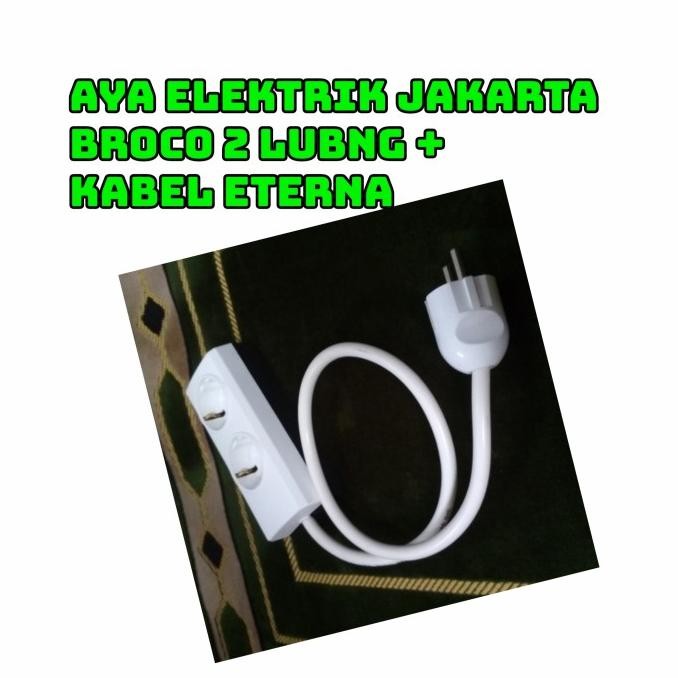 Diskon Stop Broco 3 Lobang + Kabel Steker 5 Meter Stop Kontak Broco Rakitan