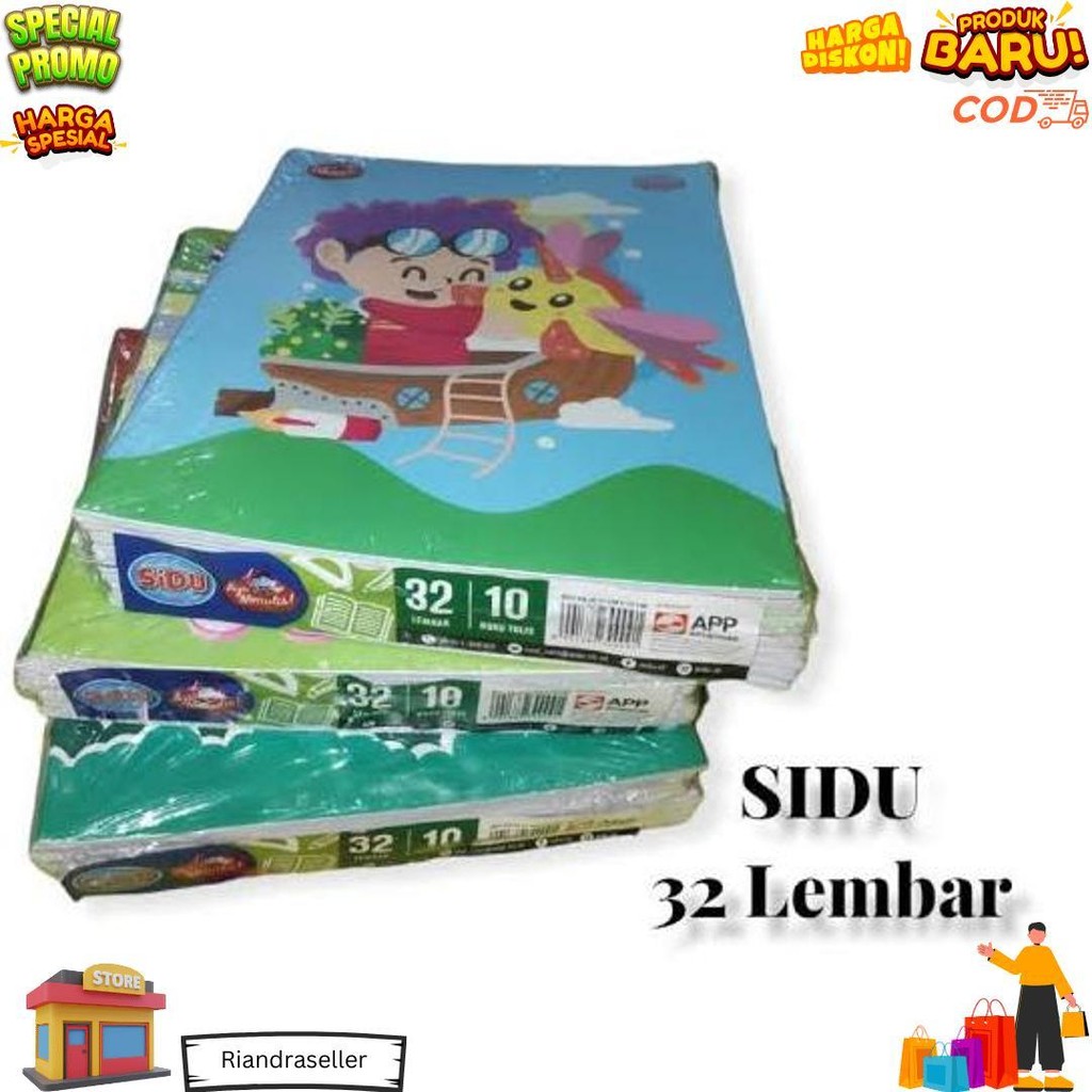 

Buku Tulis Sidu 32 Lembar / 1Pack ( 10Pcs ) Buku Tulis Sidu 32Lembar D Terlaris