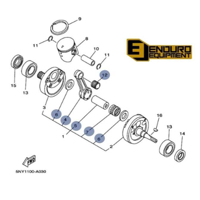 STANG PISTON YAMAHA YZ125 CONROD KIT YZ125X