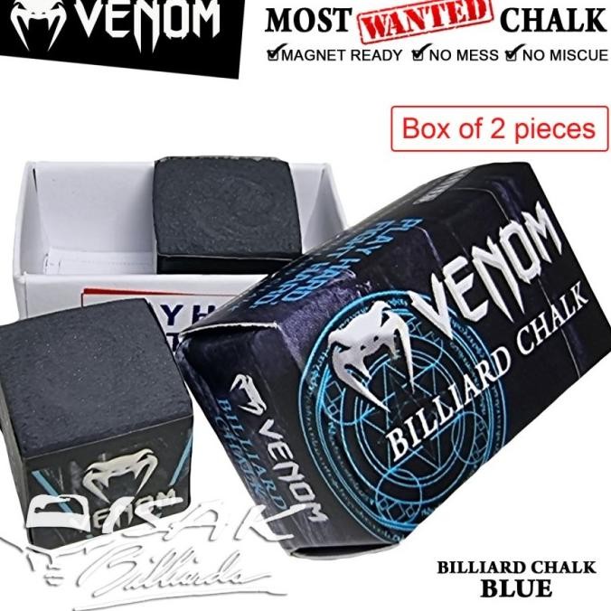 

Venom Chalk Black - box 2pc - Ready Billiard Chalks Kapur Biliar Hitam