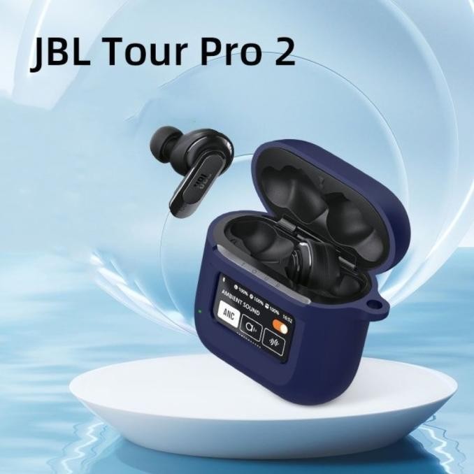 Original Soft Case Silikon Kompatibel Untuk TWS JBL Tour Pro 2 + Carabiner