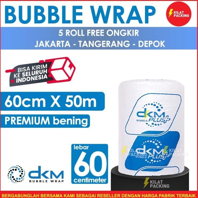 

tersedia plastik bubble wrap 60cm x 50m | bubble wrap dkm+ bening tebal /roll